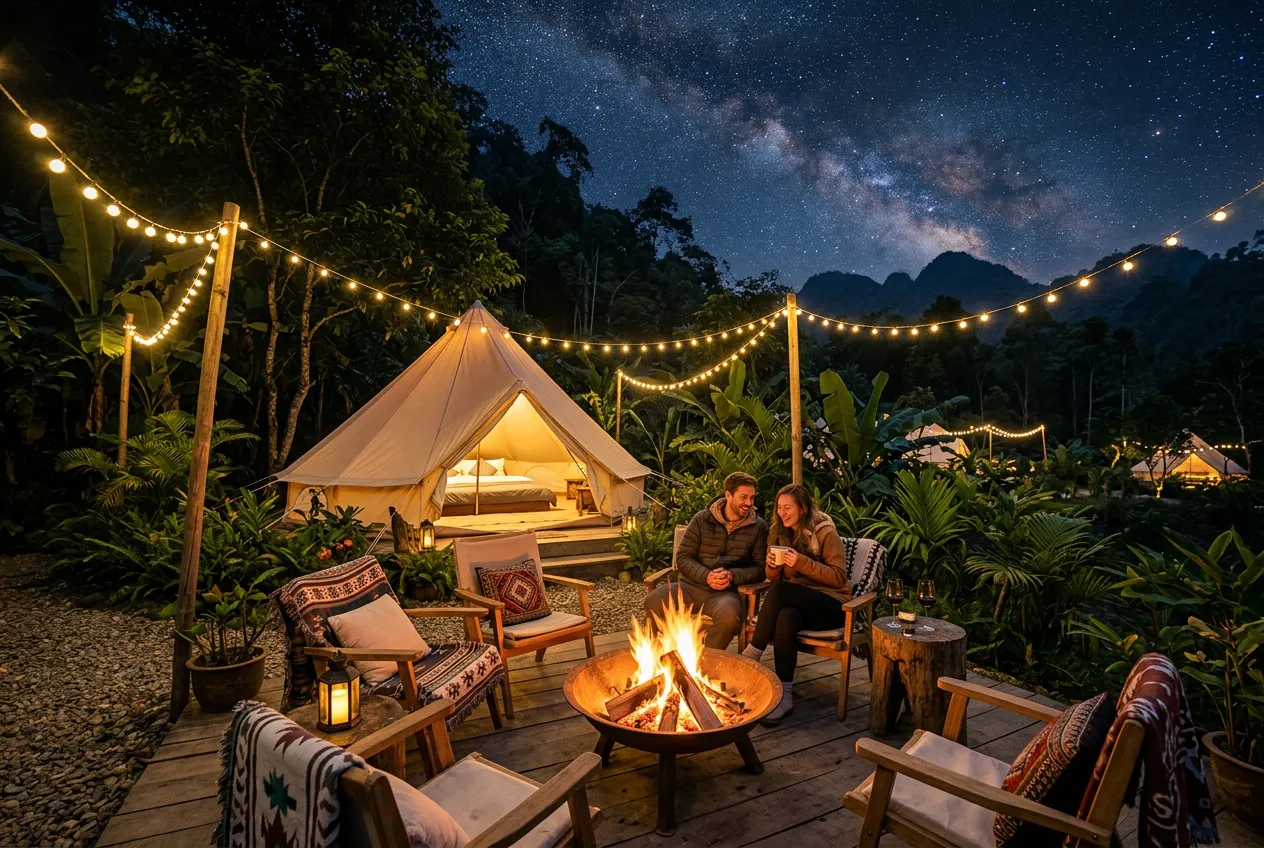 Lửa trại trước cabin