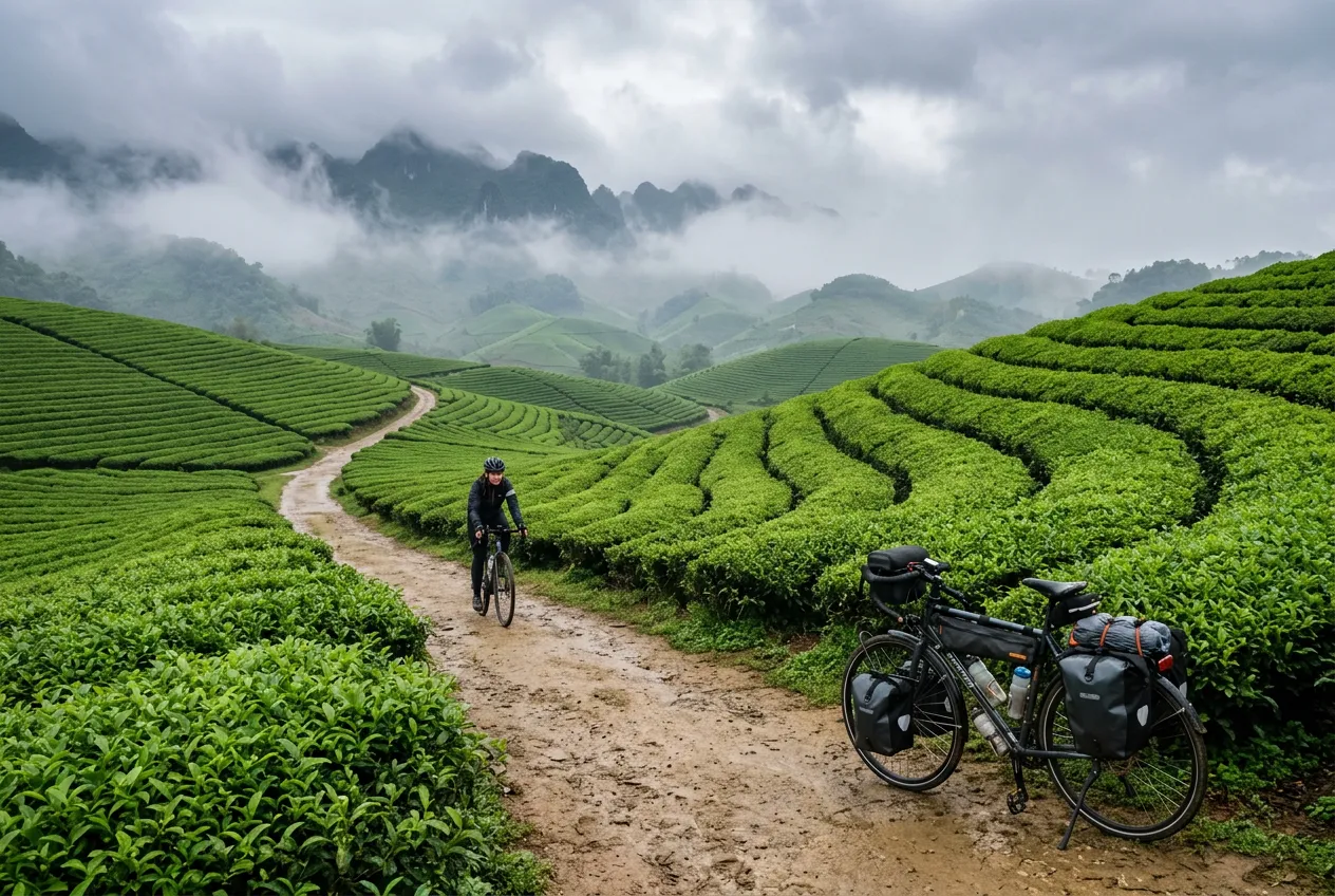 Đạp xe quanh đồi chè